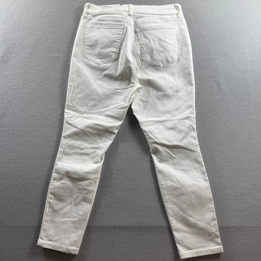 Ann Taylor Jeans Womens 8P White Sculpting Pocket Skinny Denim 30x25